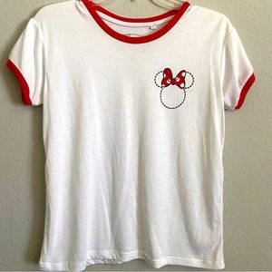 Disney L red and white Minnie Mouse short sleeve t-shirt